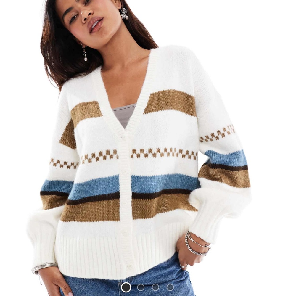 Vans Multicolor Striped V-Neck Cardigan